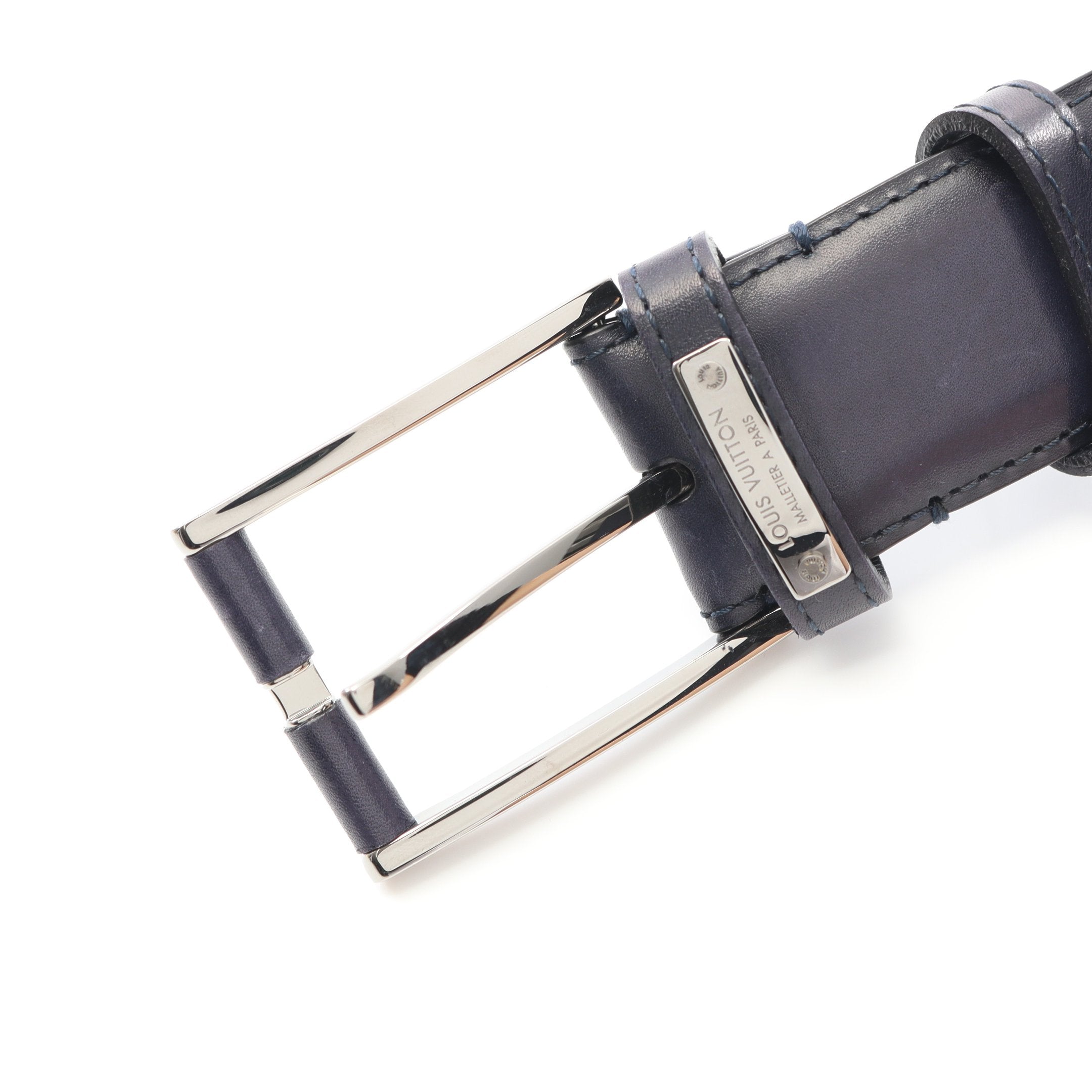 Louis Vuitton ネイビー レザー ベルト LOUIS VUITTON ネイビー レザー