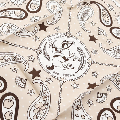 カレ55 Le Rodeo des Fruits スカーフ シルク ホワイト ベージュ エルメス 財布・小物 HERMES