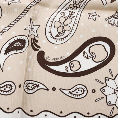 カレ55 Le Rodeo des Fruits スカーフ シルク ホワイト ベージュ エルメス 財布・小物 HERMES