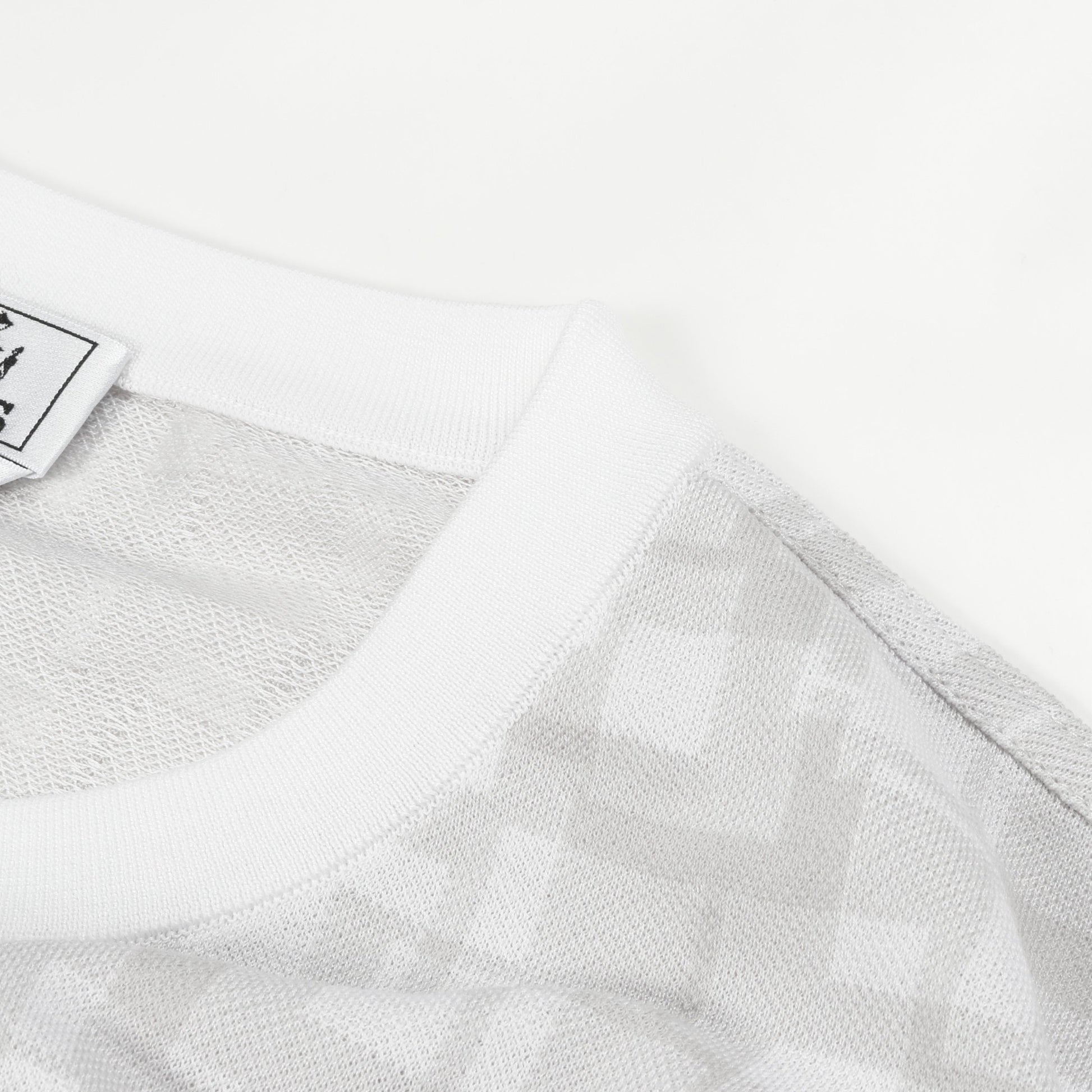 Calques en H Tシャツ クルーネック コットン ライトグレー ホワイト エルメス トップス HERMES
