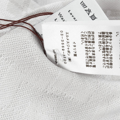 Calques en H Tシャツ クルーネック コットン ライトグレー ホワイト エルメス トップス HERMES