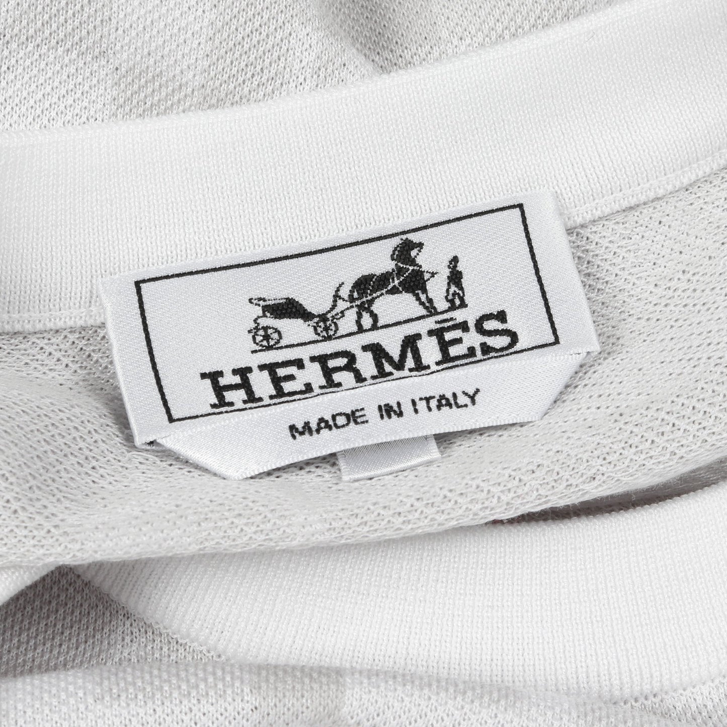 Calques en H Tシャツ クルーネック コットン ライトグレー ホワイト エルメス トップス HERMES
