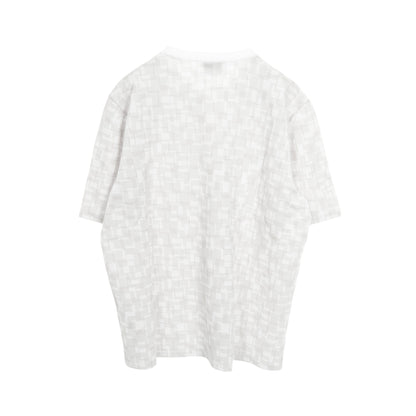 Calques en H Tシャツ クルーネック コットン ライトグレー ホワイト エルメス トップス HERMES