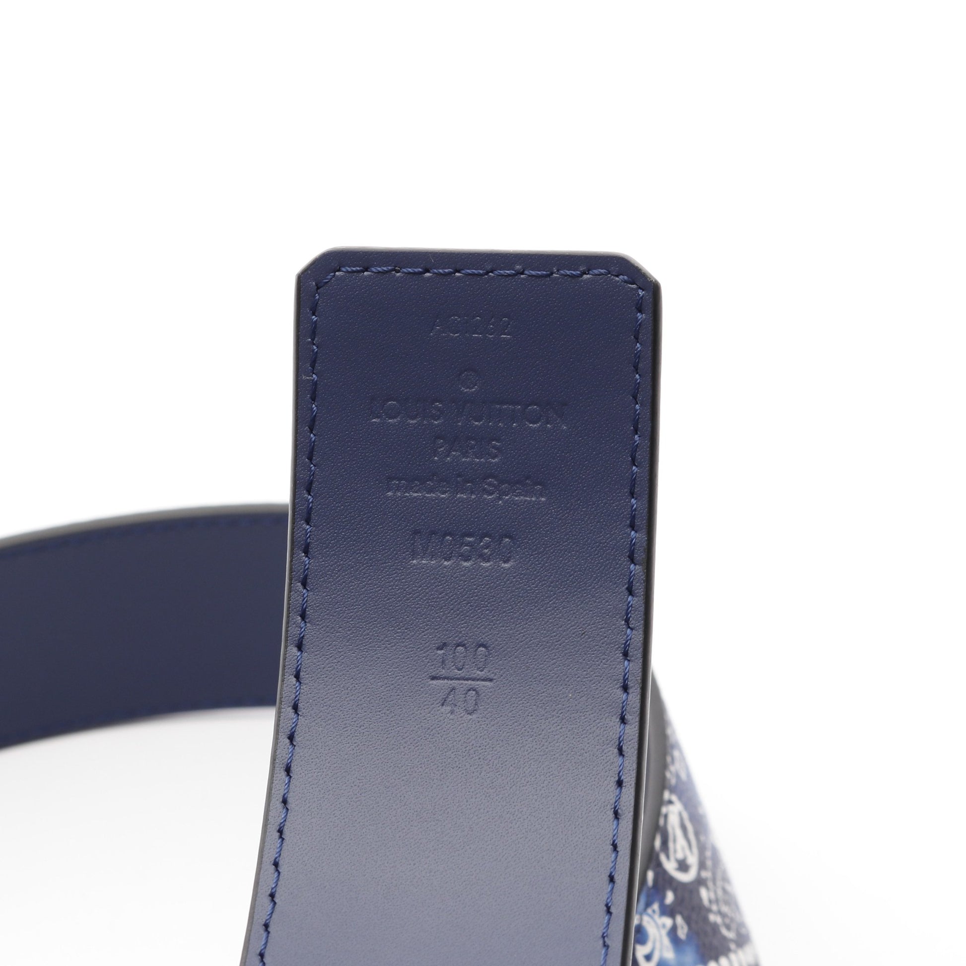バンダナサンチュールLVイニシャル ベルト レザー ダークブルー シルバー ルイヴィトン 財布・小物 LOUIS VUITTON