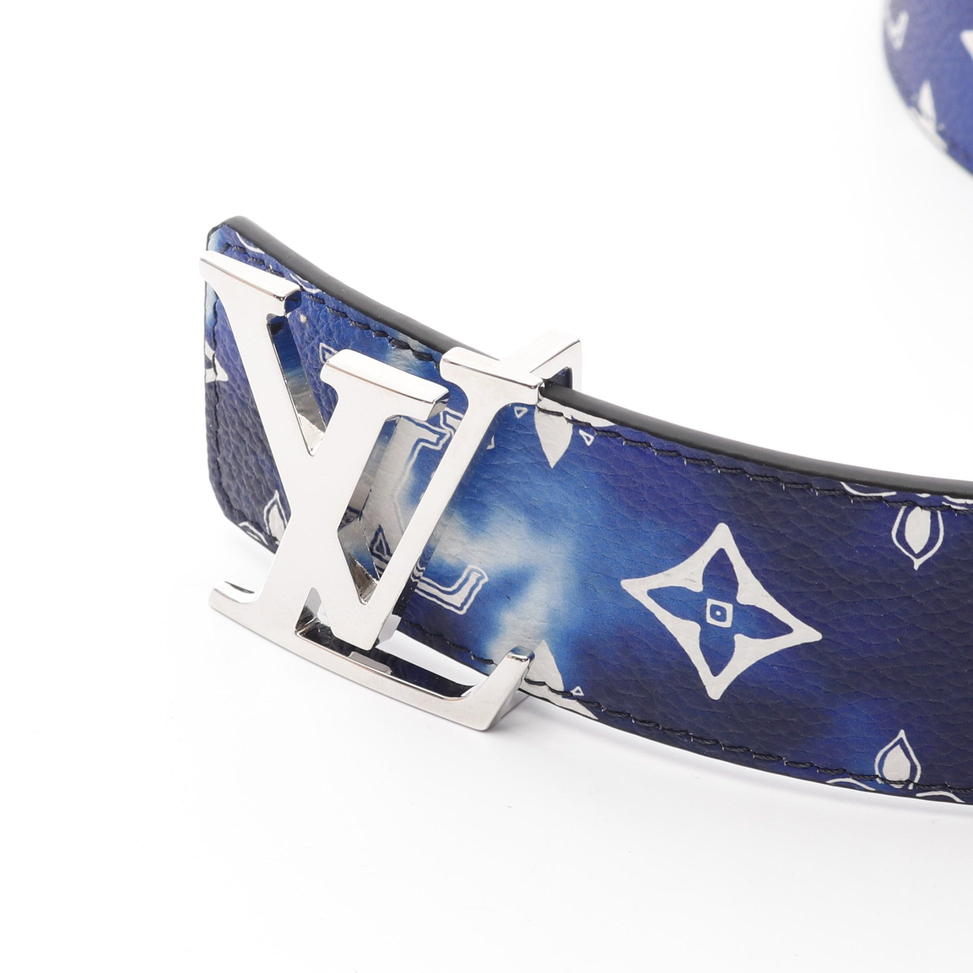 バンダナサンチュールLVイニシャル ベルト レザー ダークブルー シルバー ルイヴィトン 財布・小物 LOUIS VUITTON