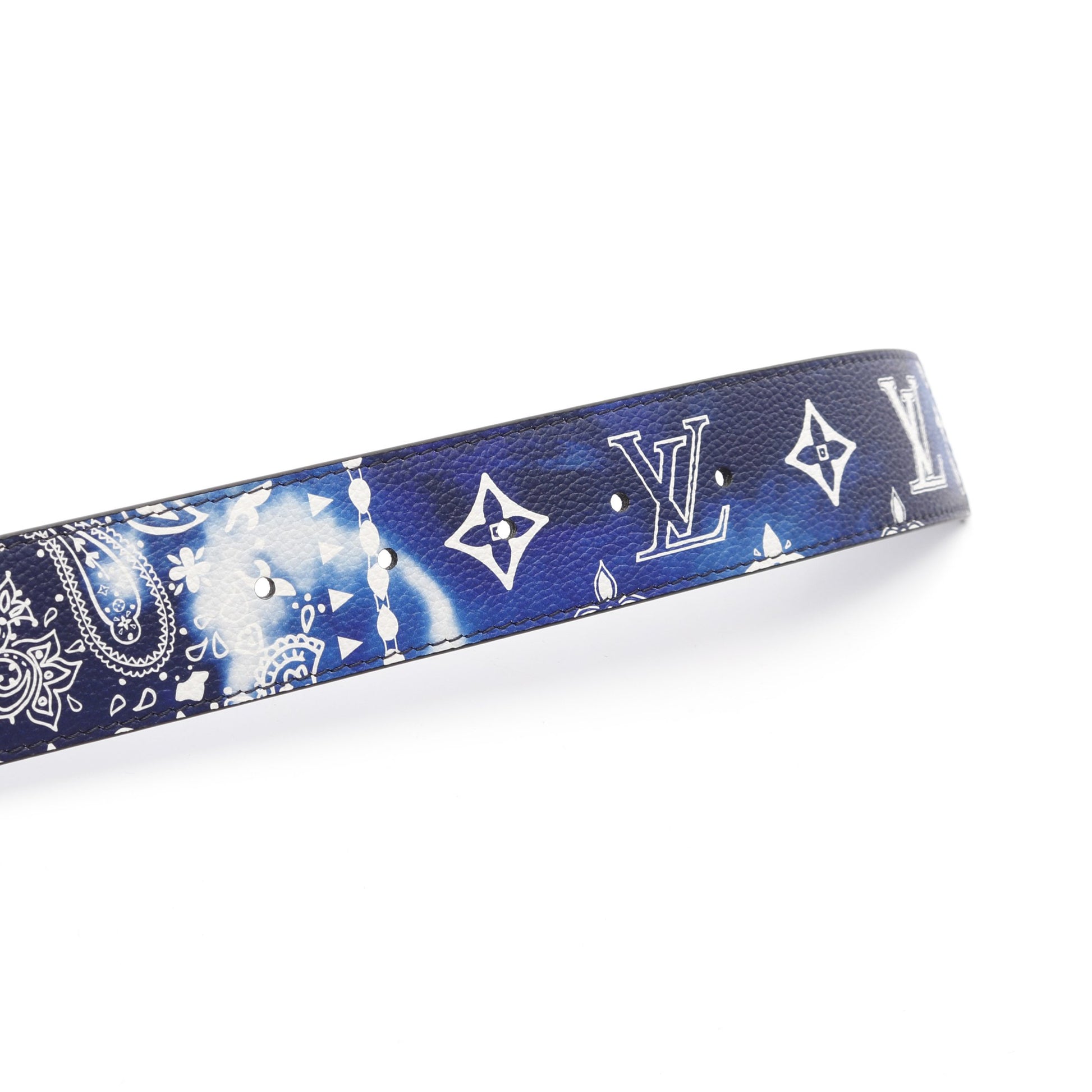 バンダナサンチュールLVイニシャル ベルト レザー ダークブルー シルバー ルイヴィトン 財布・小物 LOUIS VUITTON