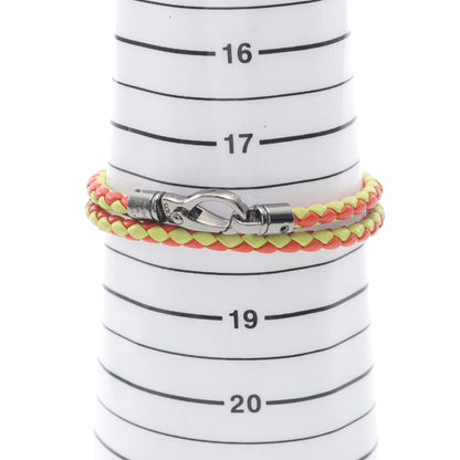 ブレスレット レザー シルバー イエローグリーン オレンジレッド 2連 トッズ アクセサリー TOD'S