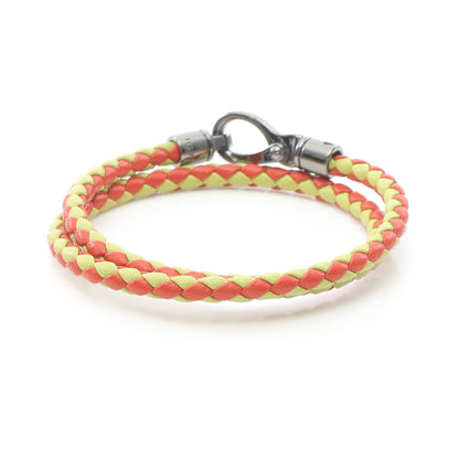 ブレスレット レザー シルバー イエローグリーン オレンジレッド 2連 トッズ アクセサリー TOD'S