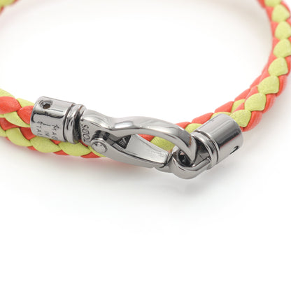 ブレスレット レザー シルバー イエローグリーン オレンジレッド 2連 トッズ アクセサリー TOD'S