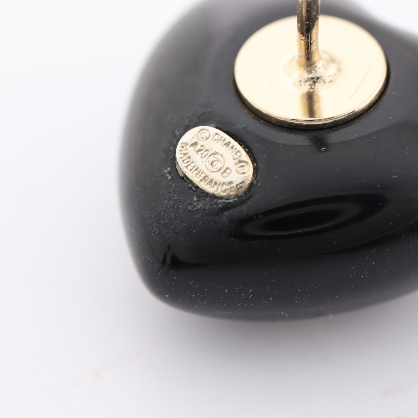 ココマーク ハート ピアス GP ラインストーン ゴールド クリア ブラック A20B シャネル アクセサリー CHANEL