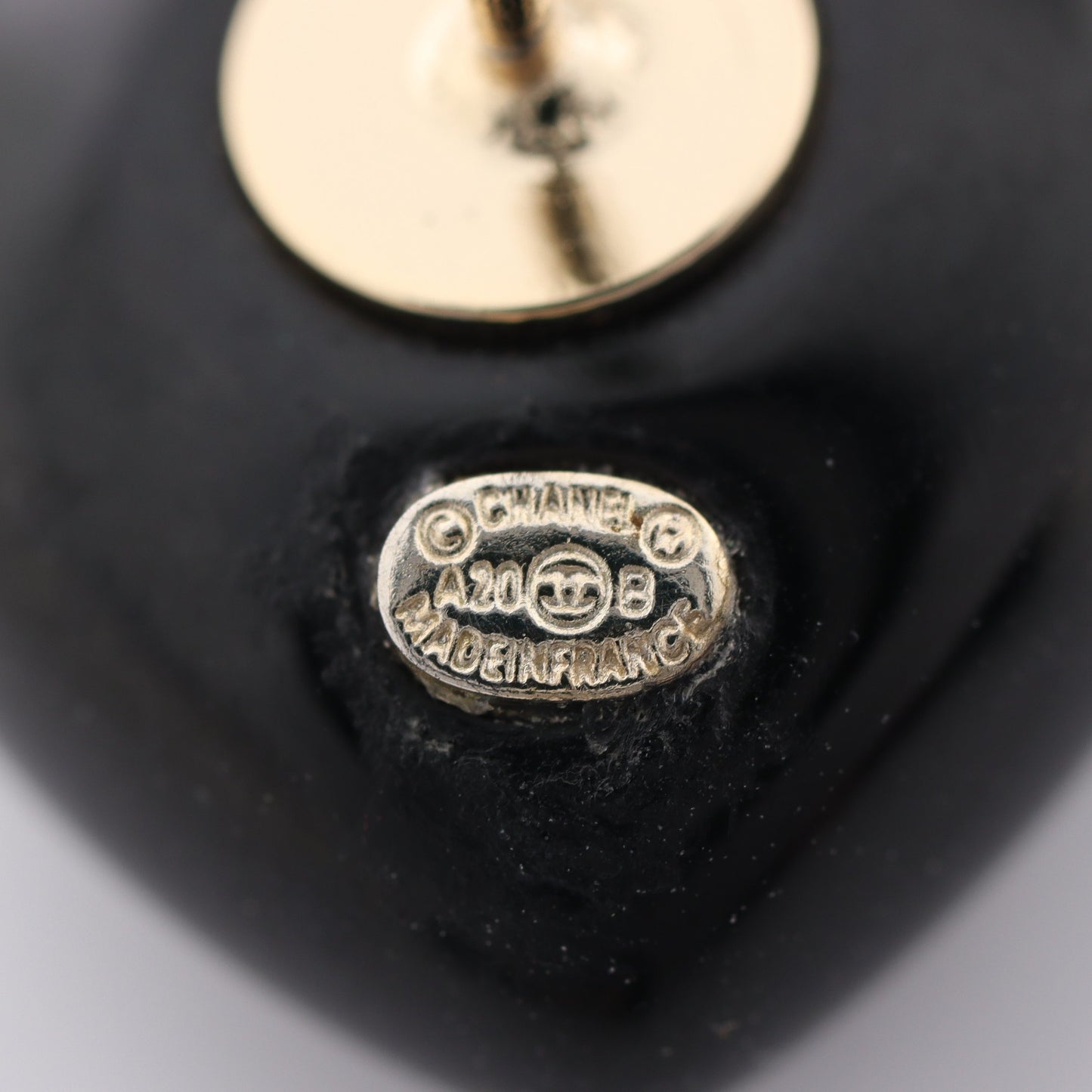 ココマーク ハート ピアス GP ラインストーン ゴールド クリア ブラック A20B シャネル アクセサリー CHANEL
