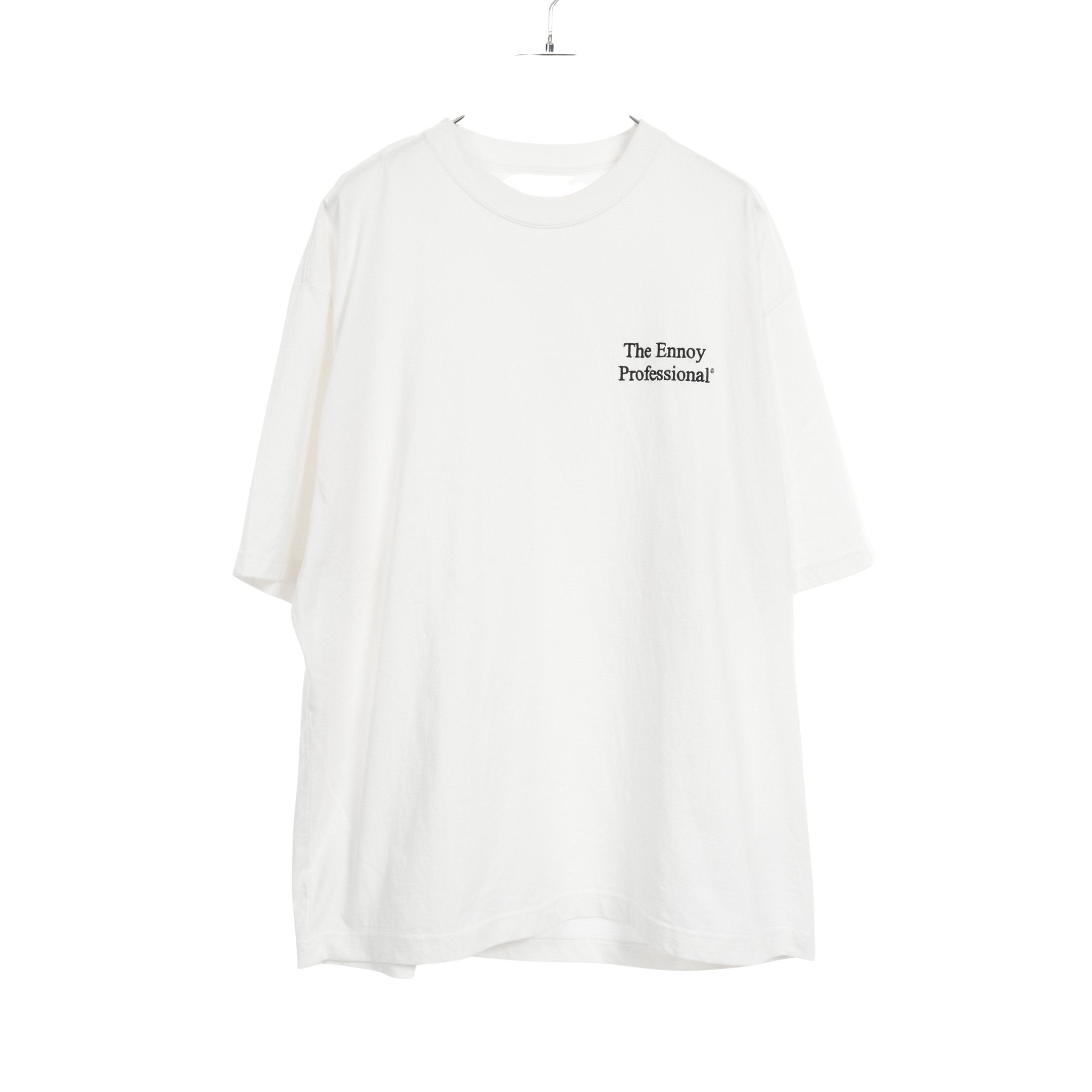 Tシャツ クルーネック 半袖 ロゴ刺繍 コットン ホワイト エンノイ – RECLO