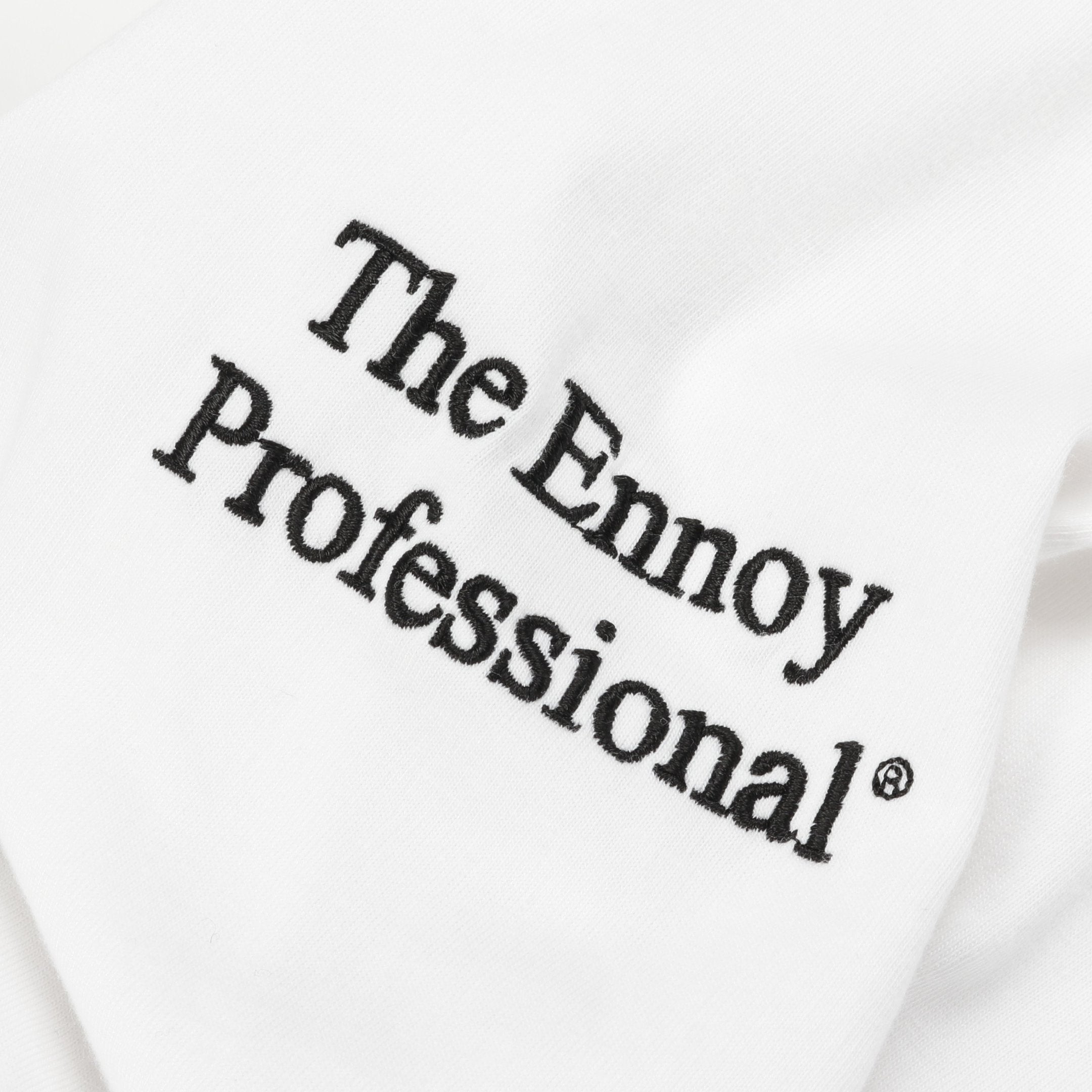 Tシャツ クルーネック 半袖 ロゴ刺繍 コットン ホワイト エンノイ – RECLO