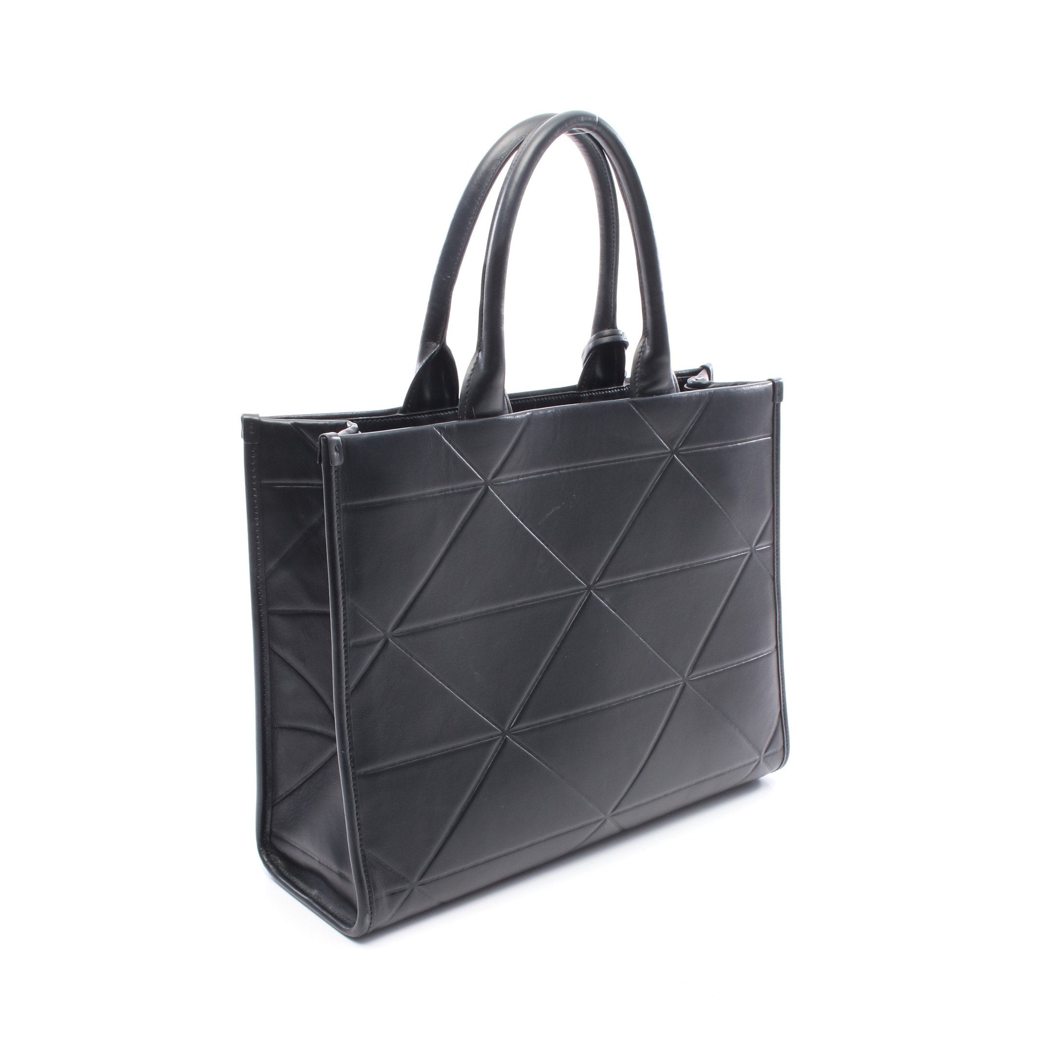 PRADA バッグ プラダ バッグ ブラック ミディアム レザー トートバッグ ブラック ミディアム パデッド Re-Nylon xレザー トートバッグ