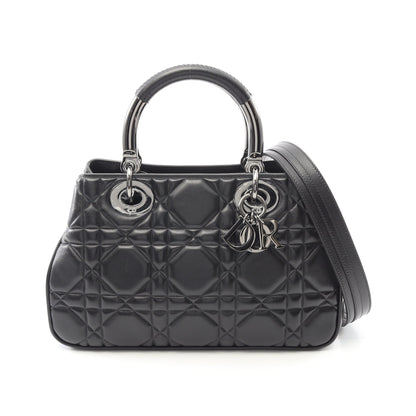 レディ 95.22 カナージュ ハンドバッグ レザー ブラック 2WAY クリスチャンディオール バッグ Christian Dior