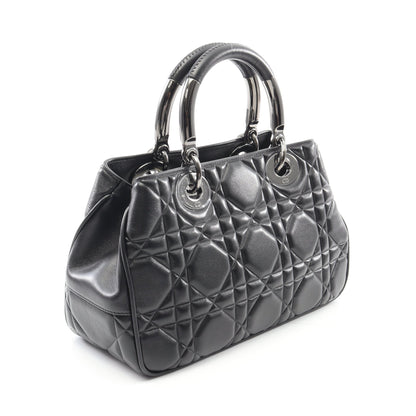 レディ 95.22 カナージュ ハンドバッグ レザー ブラック 2WAY クリスチャンディオール バッグ Christian Dior