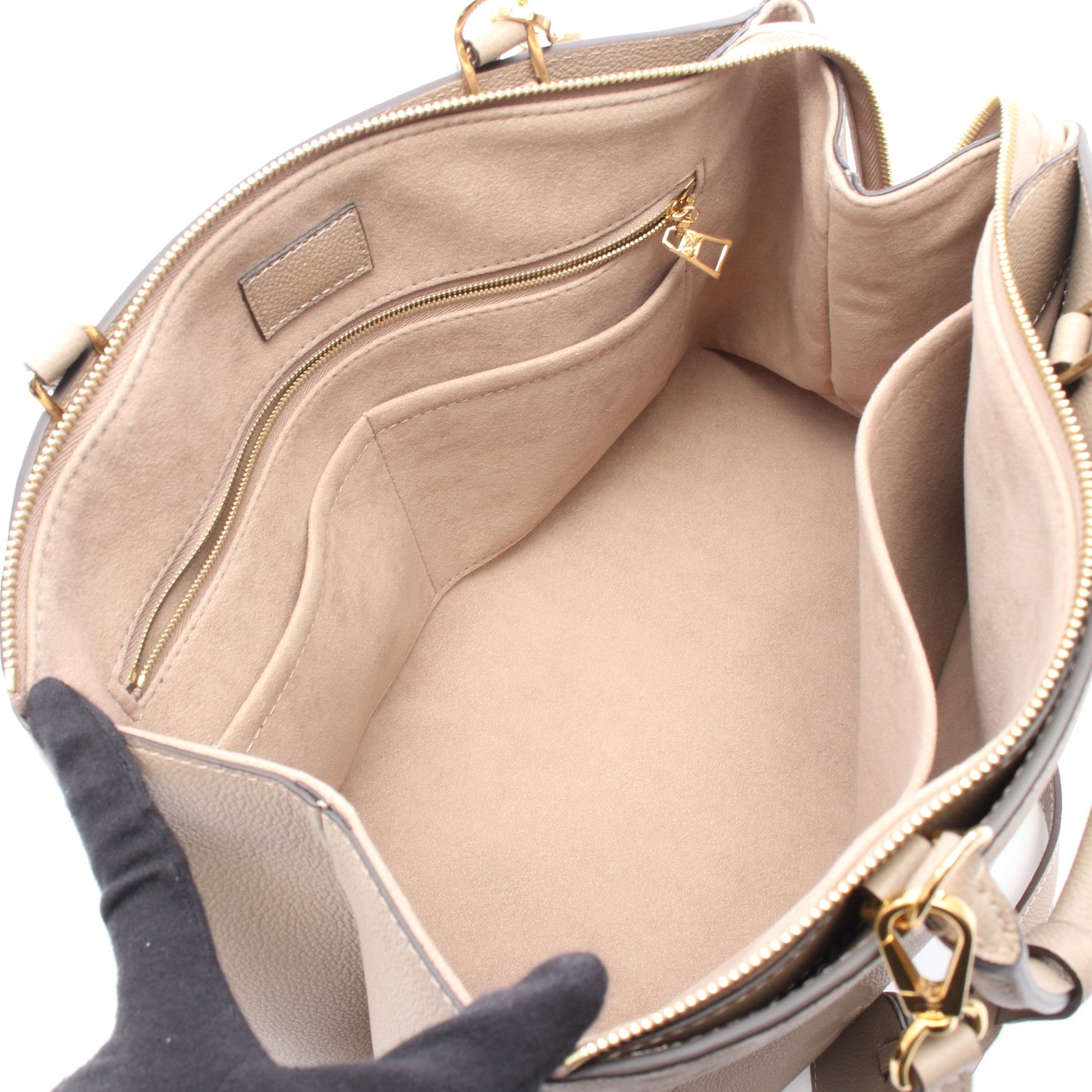 グラン パレMM モノグラムアンプラント トゥルトレール ハンドバッグ レザー グレーベージュ 2WAY ルイヴィトン バッグ LOUIS VUITTON