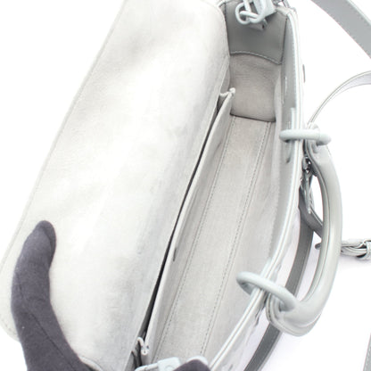 LADY D-JOY ミディアム ダイヤモンドカナージュ ハンドバッグ レザー グレー 2WAY クリスチャンディオール バッグ Christian Dior