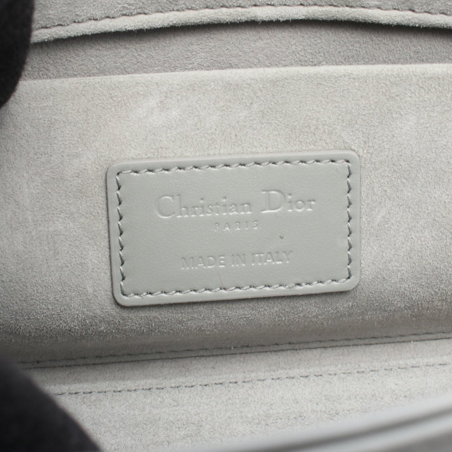 LADY D-JOY ミディアム ダイヤモンドカナージュ ハンドバッグ レザー グレー 2WAY クリスチャンディオール バッグ Christian Dior