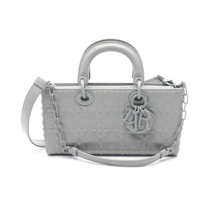 LADY D-JOY ミディアム ダイヤモンドカナージュ ハンドバッグ レザー グレー 2WAY クリスチャンディオール バッグ Christian Dior
