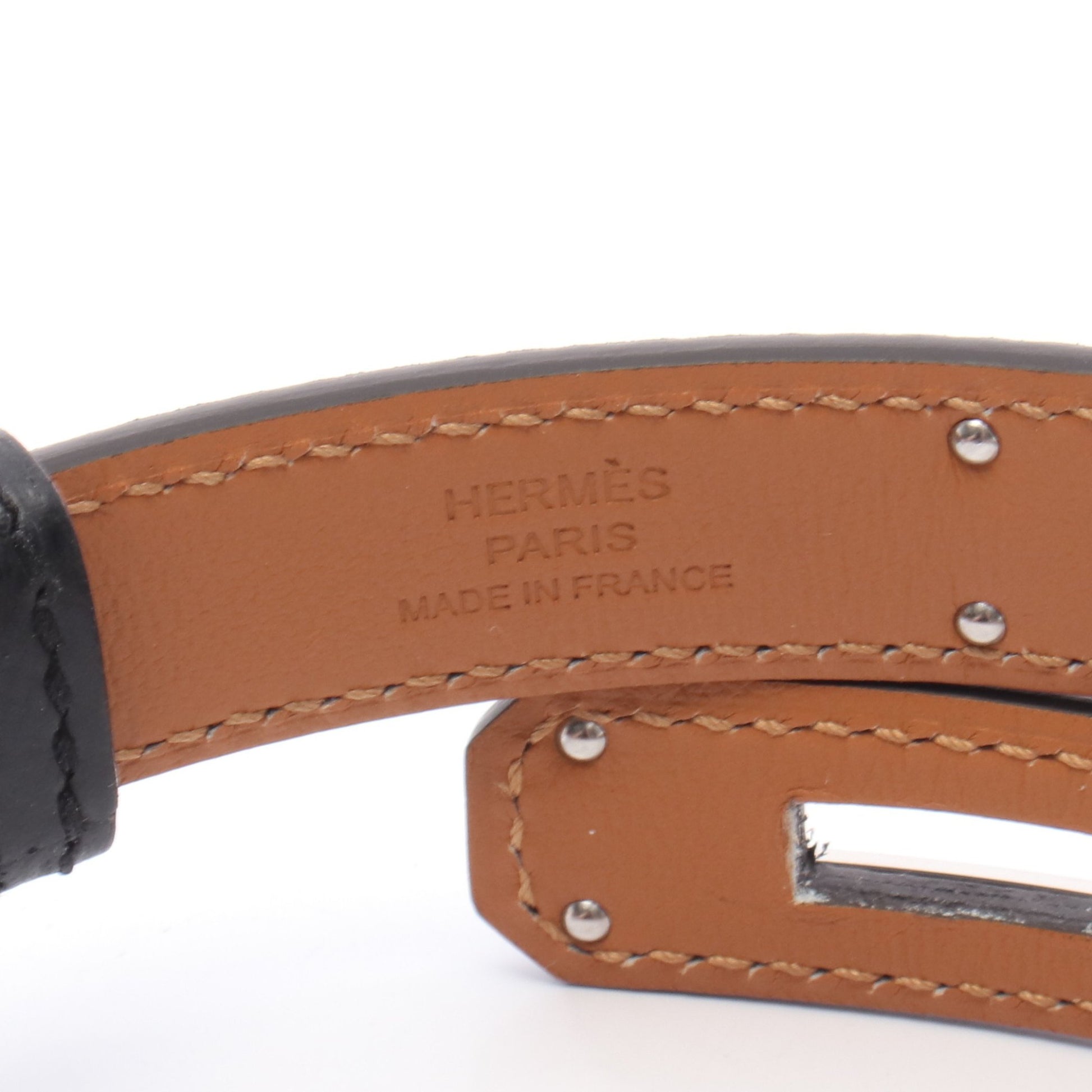 ケリー ベルト ヴォーエプソン ブラック シルバー シルバー金具 K刻印 エルメス 財布・小物 HERMES