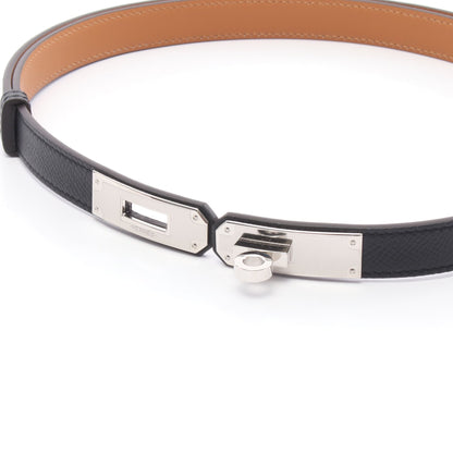ケリー ベルト ヴォーエプソン ブラック シルバー シルバー金具 K刻印 エルメス 財布・小物 HERMES