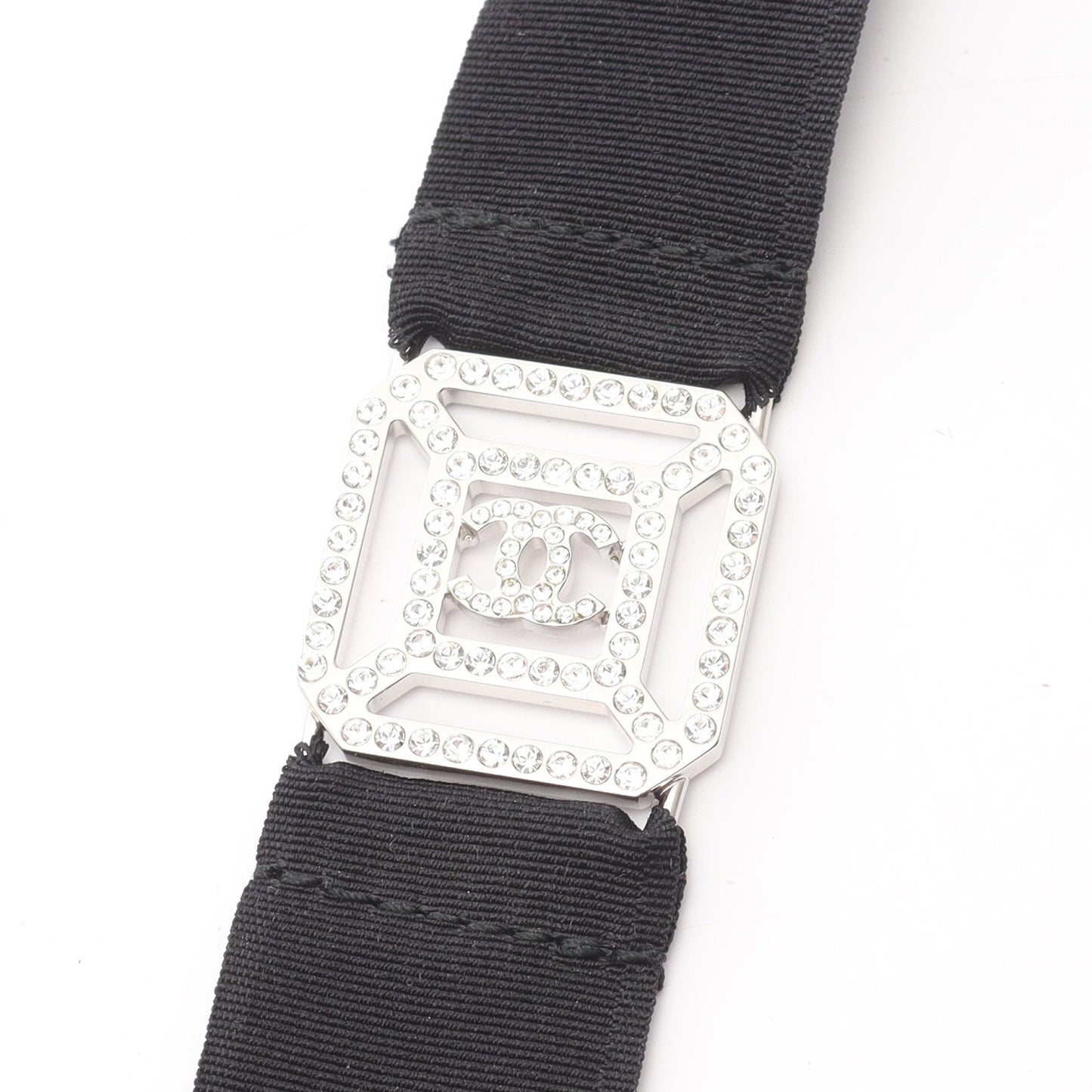 ココマーク ネックレス ラインストーン シルバー クリア ブラック B17S シャネル アクセサリー CHANEL