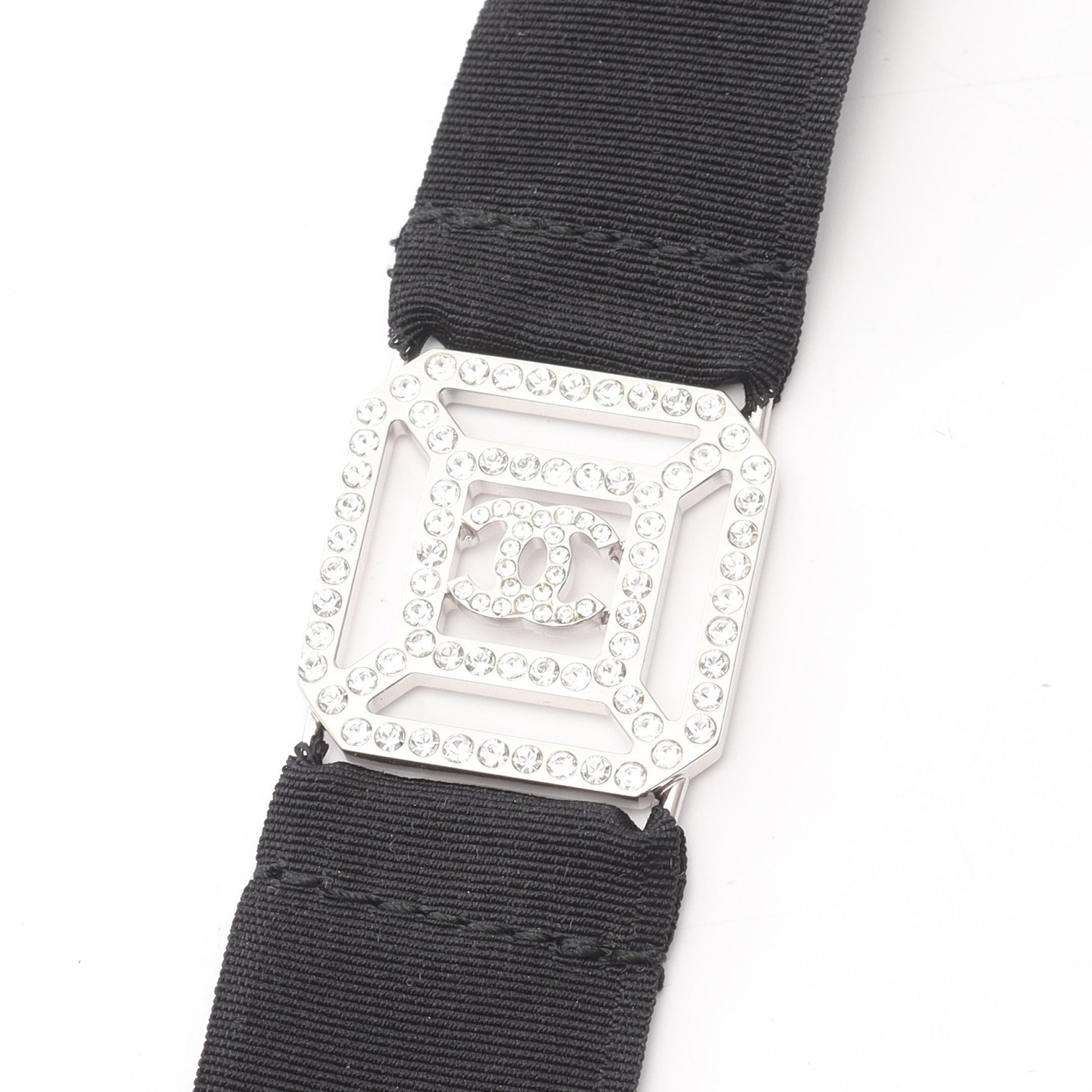 ココマーク ネックレス ラインストーン シルバー クリア ブラック B17S シャネル アクセサリー CHANEL
