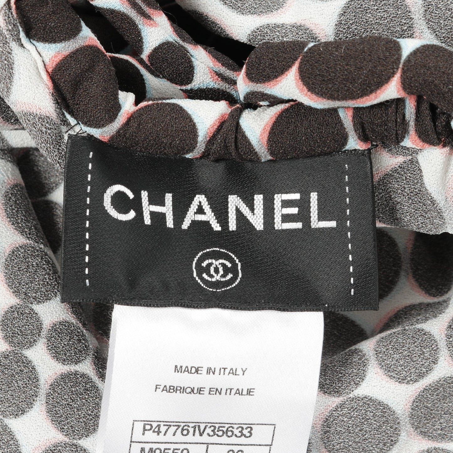 ココマーク ドット ワンピース レーヨン ホワイト ブラック マルチカラー シャネル ワンピース CHANEL