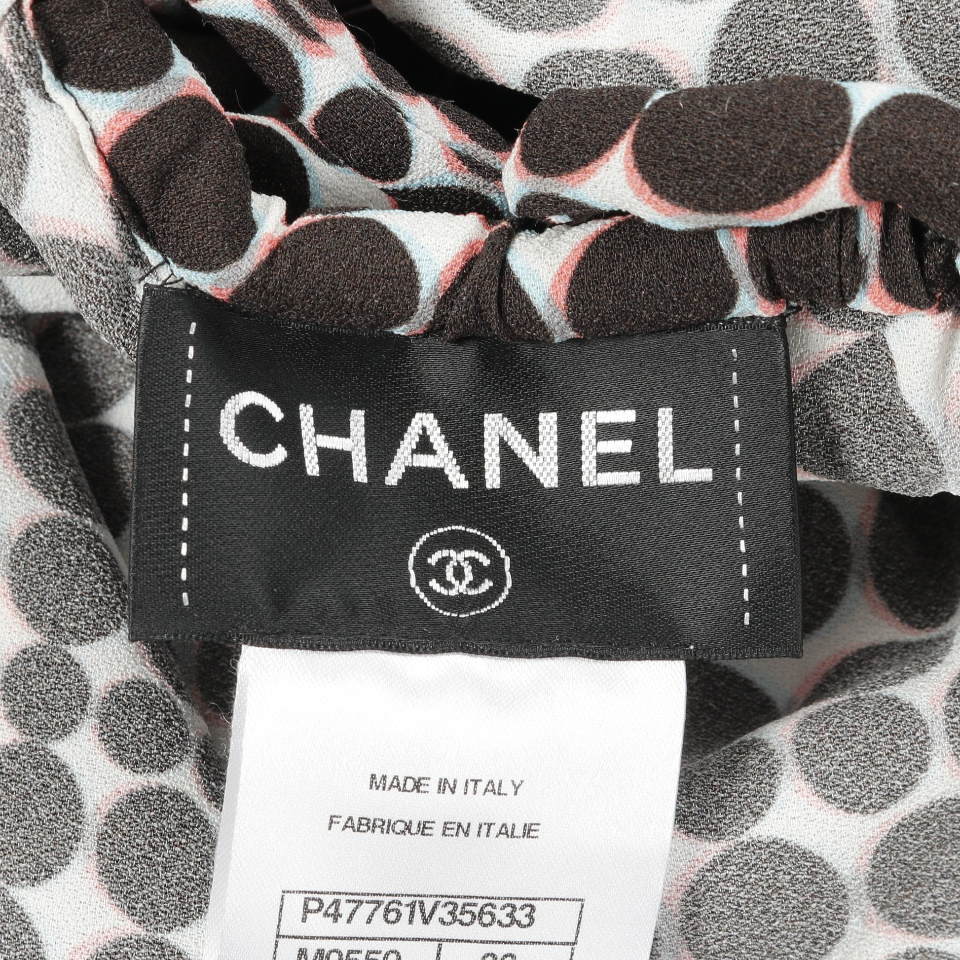 ココマーク ドット ワンピース レーヨン ホワイト ブラック マルチカラー シャネル ワンピース CHANEL