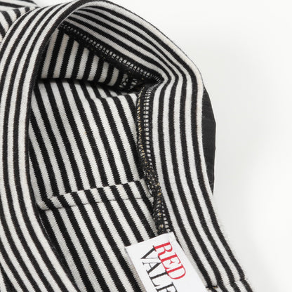 カットソー ボーダー コットン ホワイト ブラック リボン フリル レッドヴァレンティノ トップス RED VALENTINO