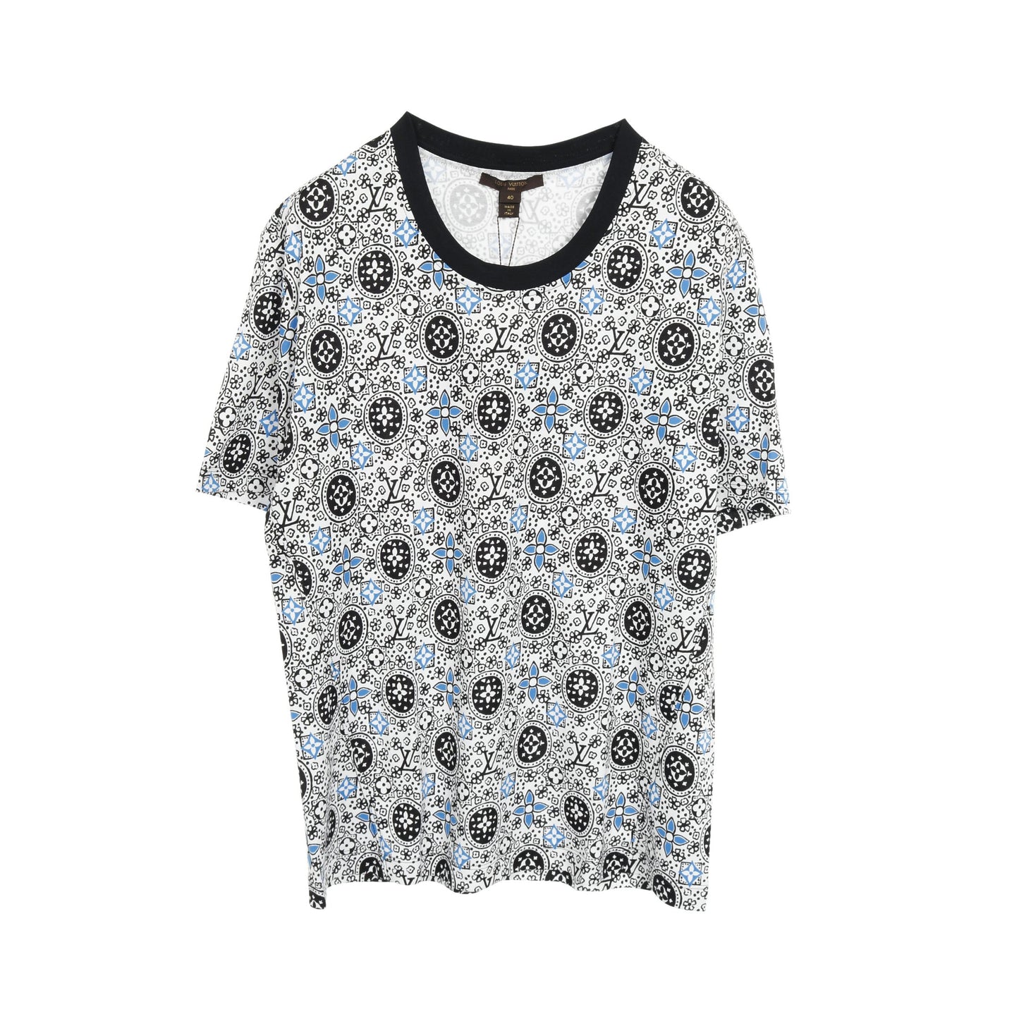 モノグラム Tシャツ 総柄 コットン ホワイト ブラック ブルー ルイヴィトン トップス LOUIS VUITTON