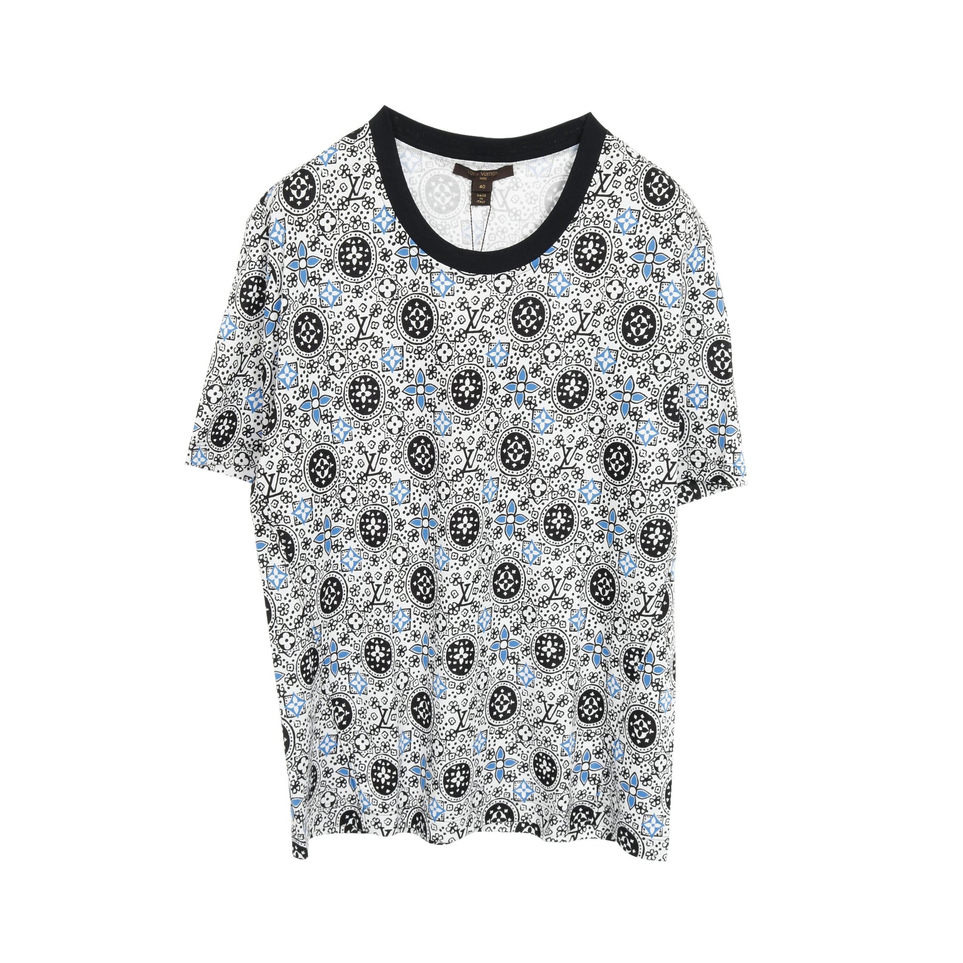 モノグラム Tシャツ 総柄 コットン ホワイト ブラック ブルー ルイヴィトン トップス LOUIS VUITTON