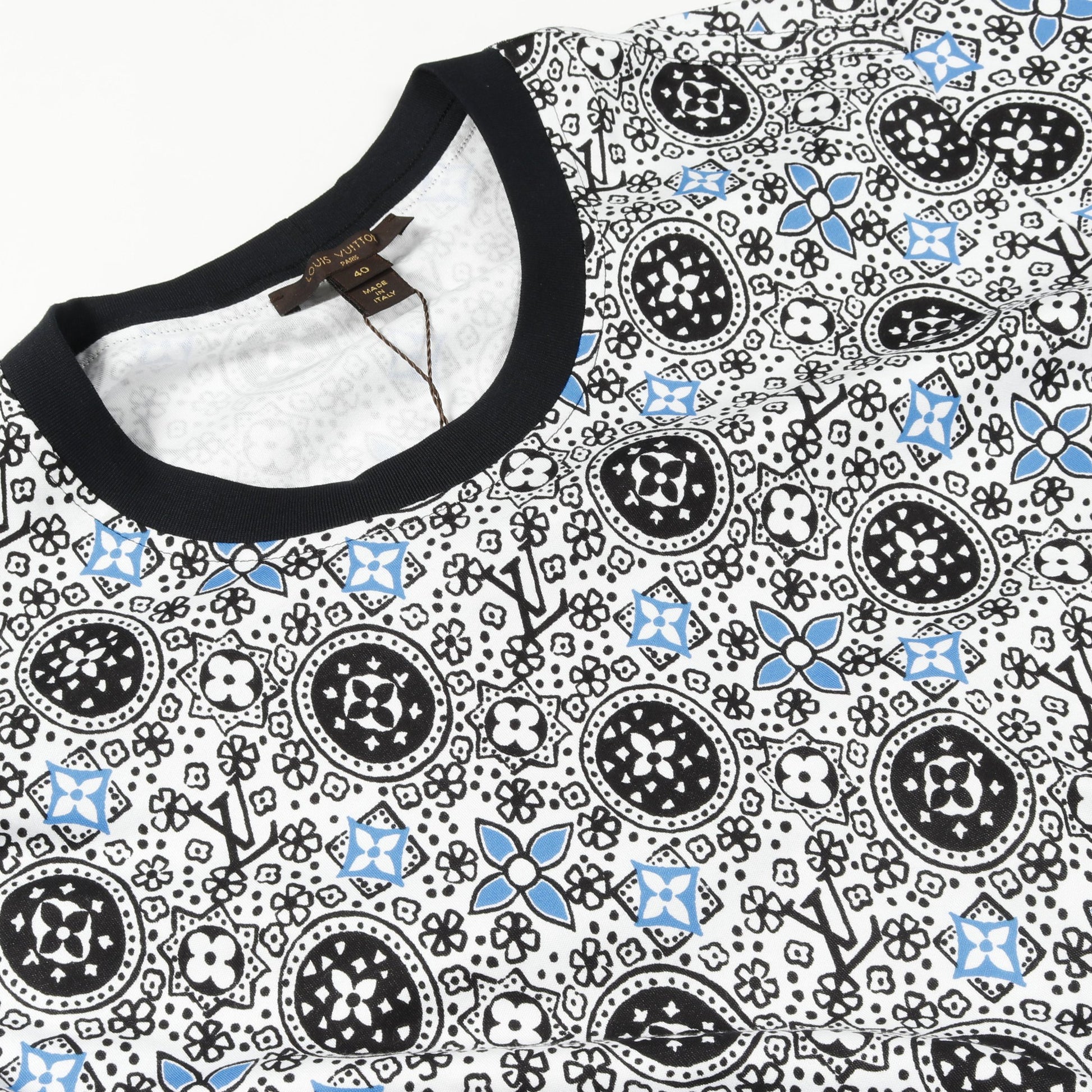 モノグラム Tシャツ 総柄 コットン ホワイト ブラック ブルー ルイヴィトン トップス LOUIS VUITTON