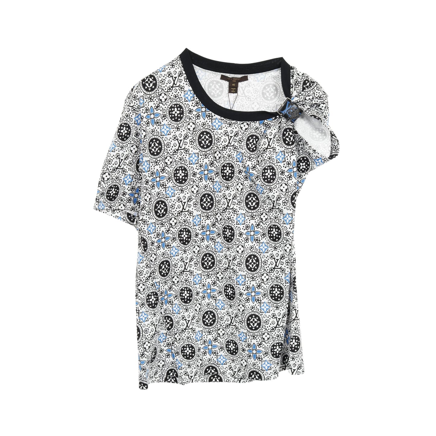 モノグラム Tシャツ 総柄 コットン ホワイト ブラック ブルー ルイヴィトン トップス LOUIS VUITTON