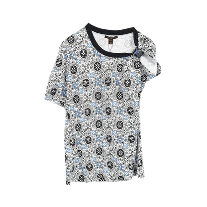 モノグラム Tシャツ 総柄 コットン ホワイト ブラック ブルー ルイヴィトン トップス LOUIS VUITTON
