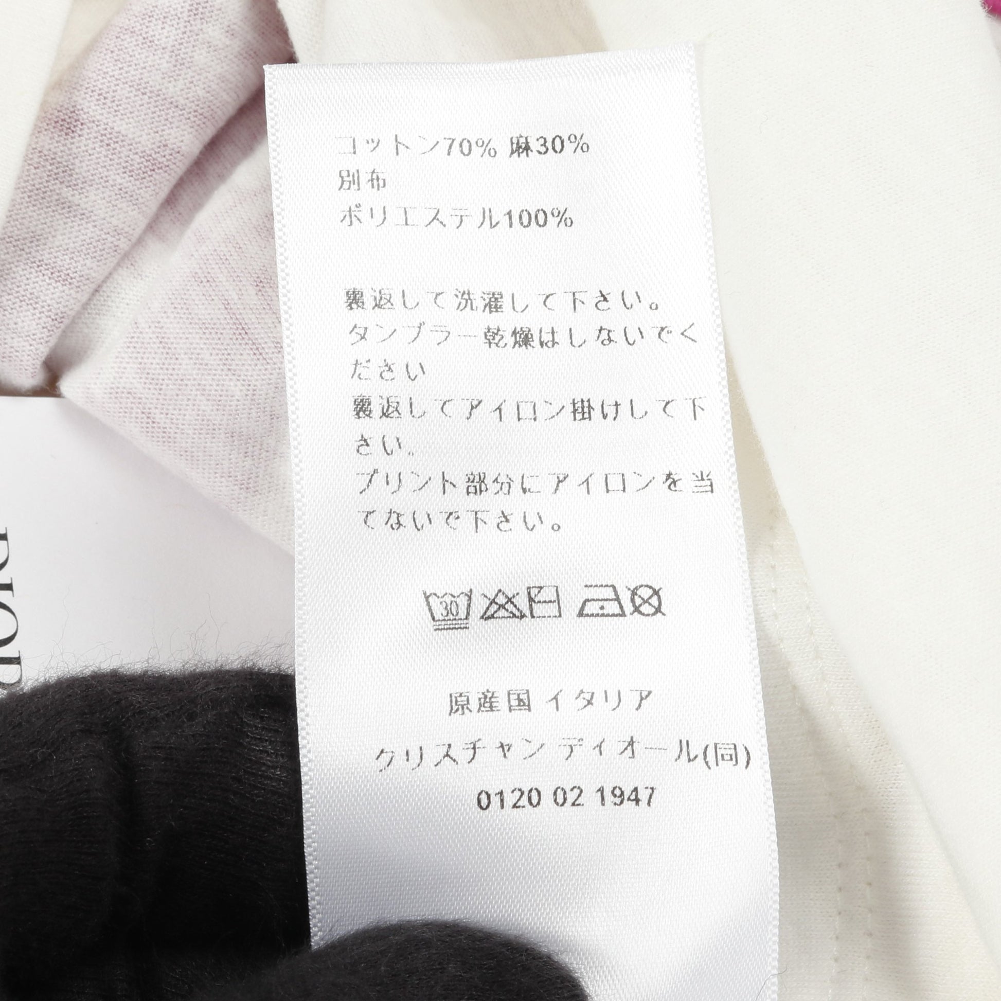 MISS DIOR GRAFFITI Tシャツ コットン ホワイト ピンク クリスチャンディオール トップス Christian Dior