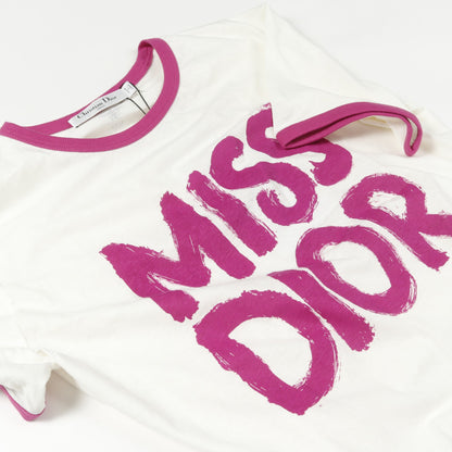 MISS DIOR GRAFFITI Tシャツ コットン ホワイト ピンク クリスチャンディオール トップス Christian Dior