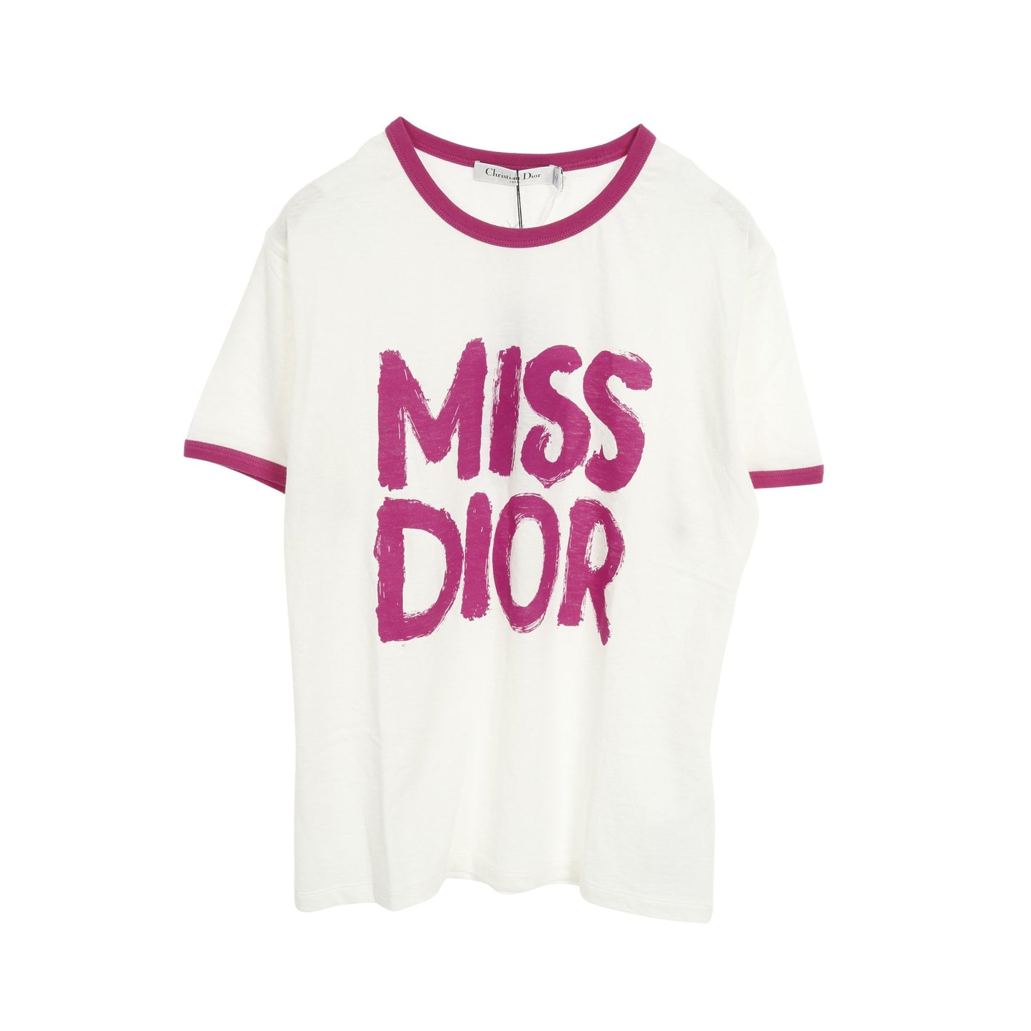 MISS DIOR GRAFFITI Tシャツ コットン ホワイト ピンク クリスチャンディオール トップス Christian Dior