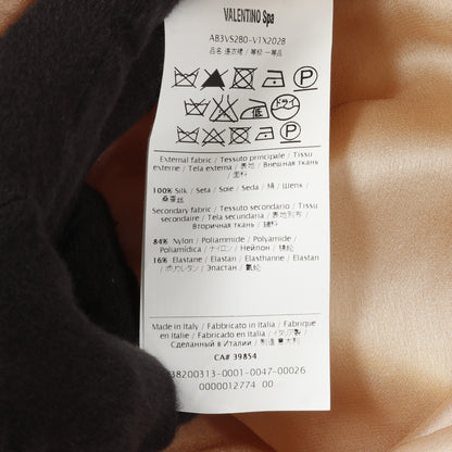 プリーツ ワンピース ベアトップ レース シルク イエロー ヴァレンティノ ワンピース VALENTINO