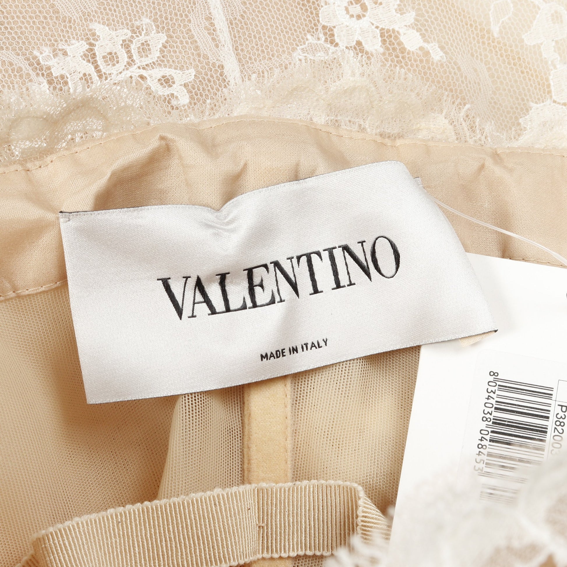 プリーツ ワンピース ベアトップ レース シルク イエロー ヴァレンティノ ワンピース VALENTINO