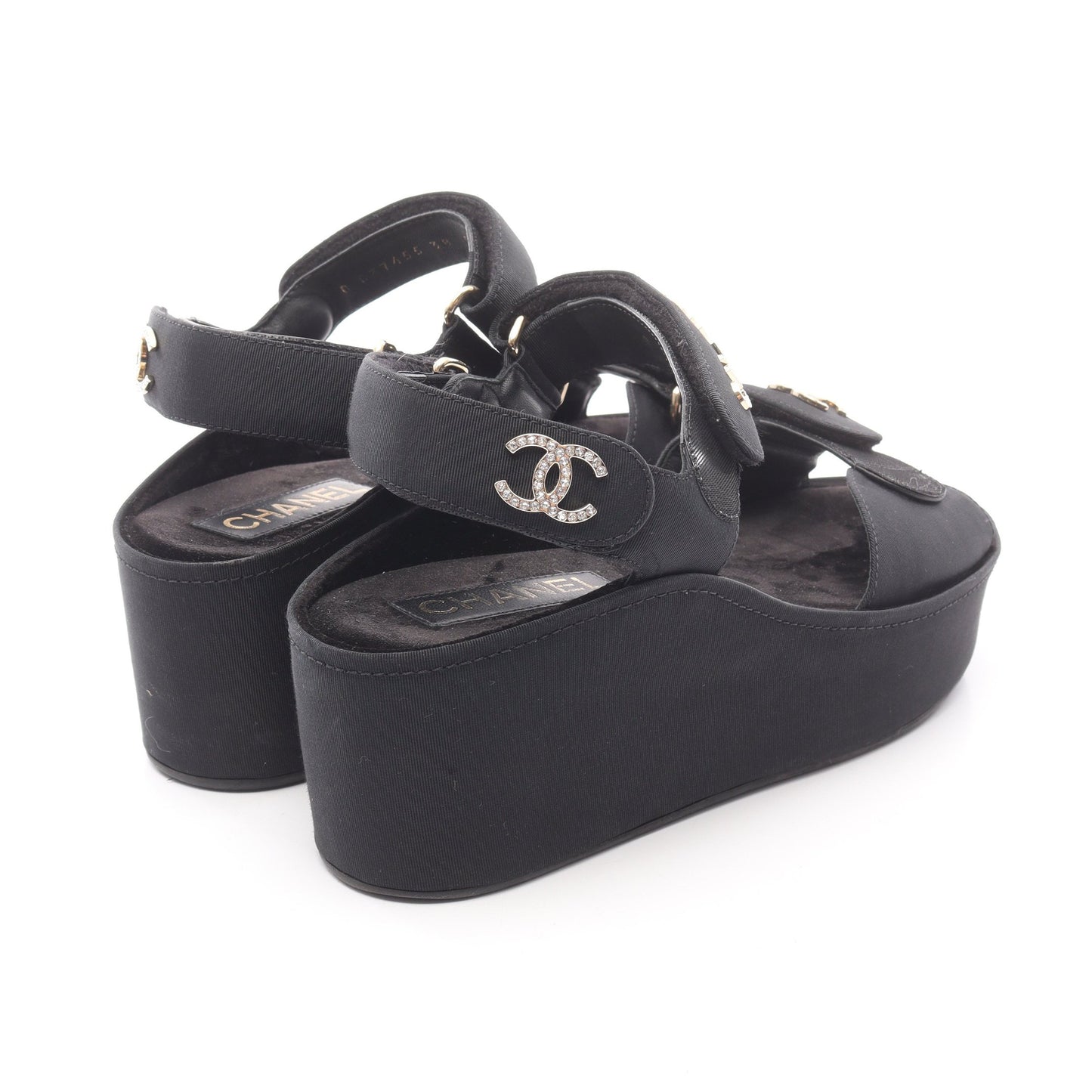 ココマーク サンダル ファブリック ブラック シャネル シューズ CHANEL