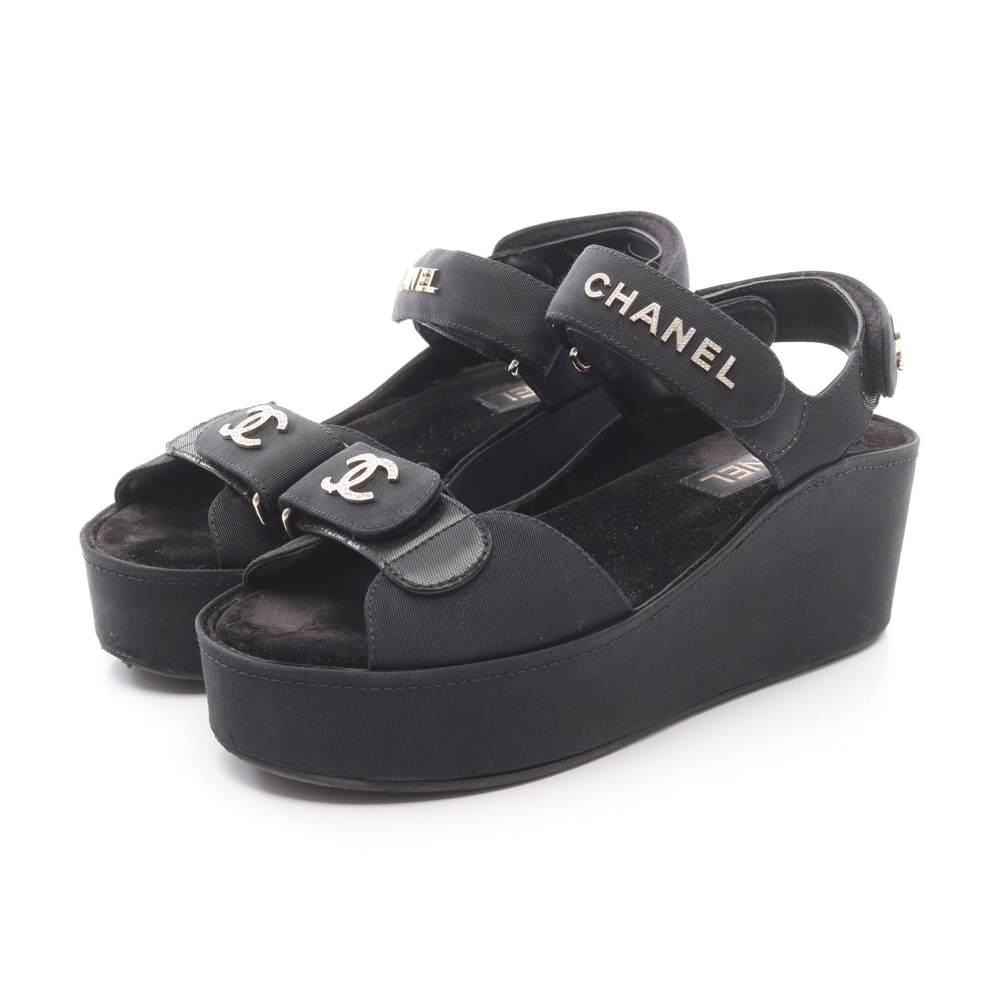 ココマーク サンダル ファブリック ブラック シャネル シューズ CHANEL