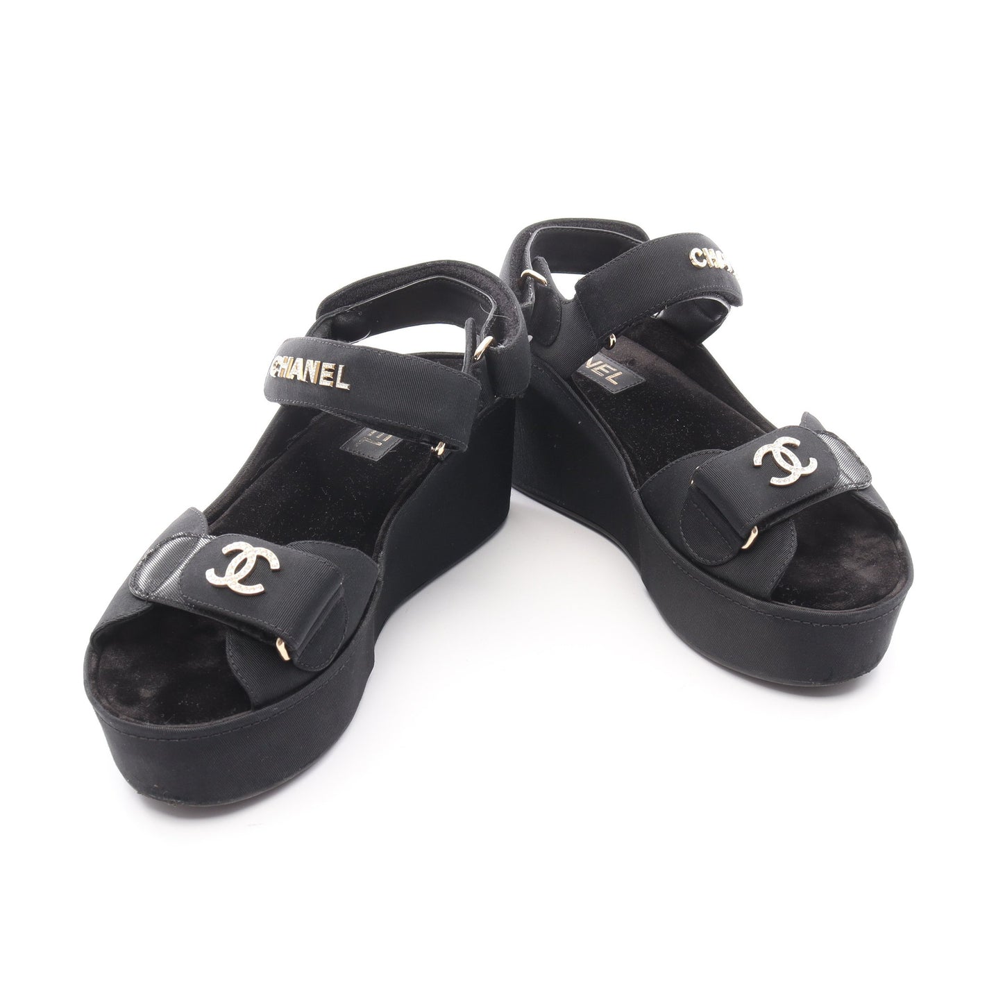 ココマーク サンダル ファブリック ブラック シャネル シューズ CHANEL