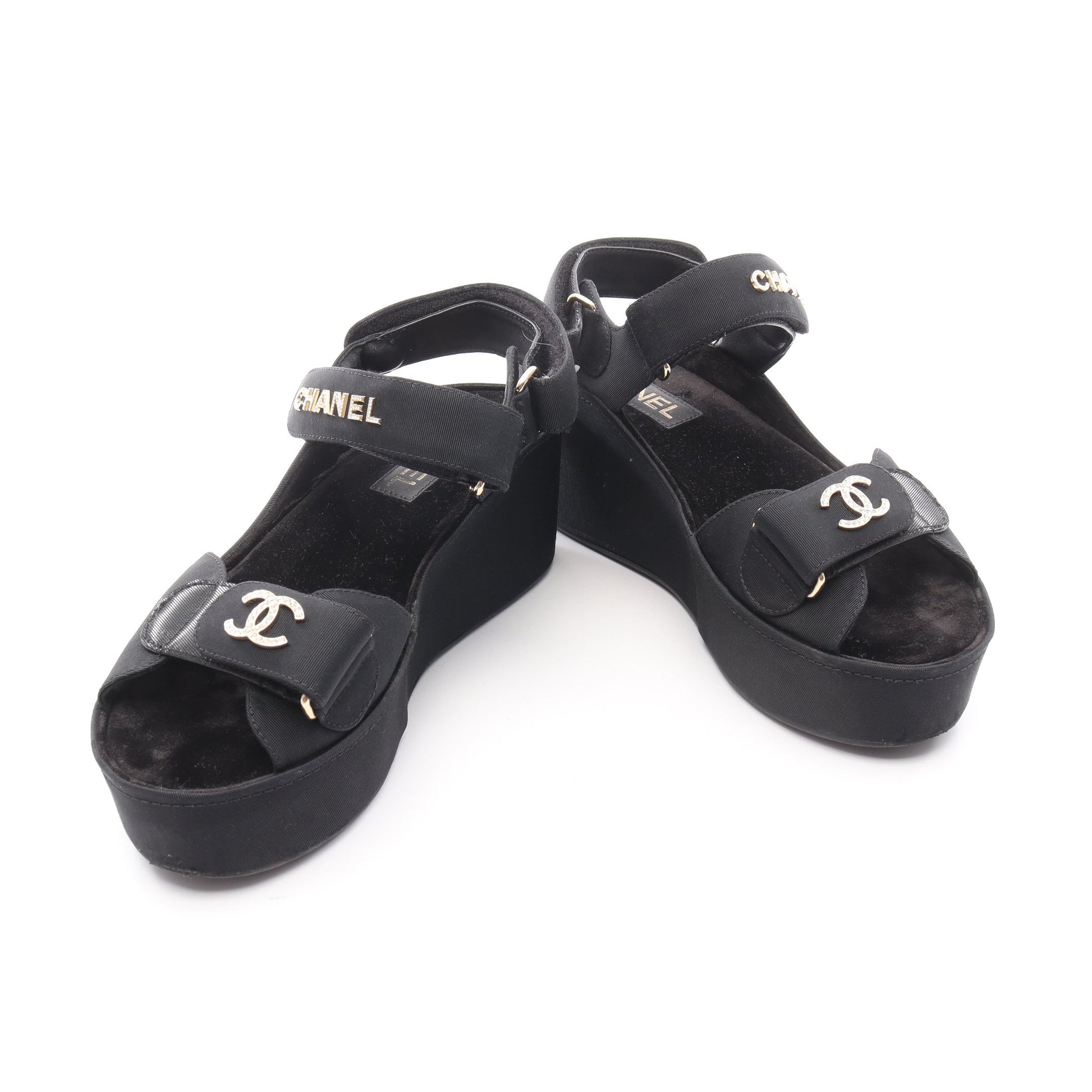 ココマーク サンダル ファブリック ブラック シャネル シューズ CHANEL