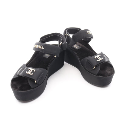 ココマーク サンダル ファブリック ブラック シャネル シューズ CHANEL
