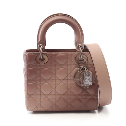 レディディオール スモール カナージュ ハンドバッグ レザー ダスティピンク 2WAY クリスチャンディオール バッグ Christian Dior
