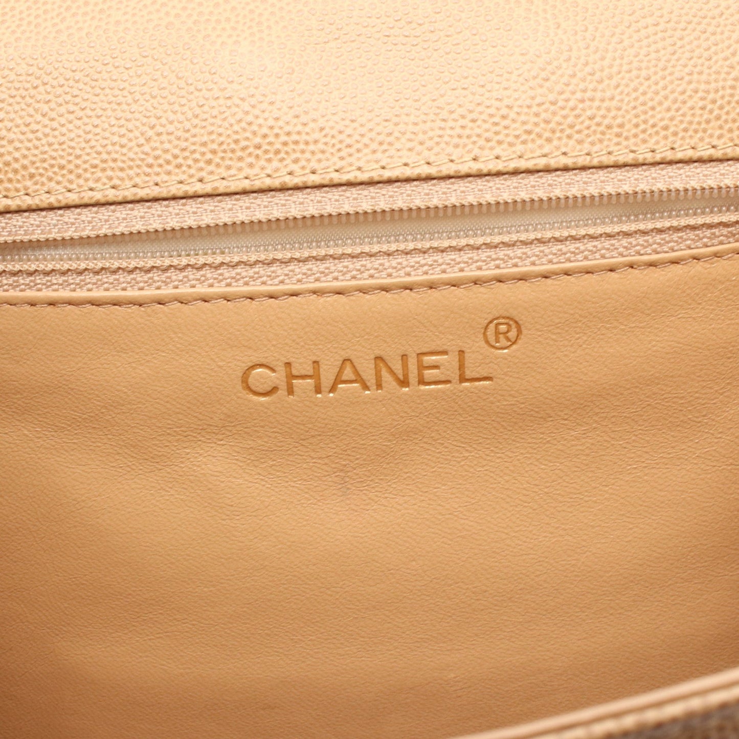 ココマーク ツイストハンドル ショルダーバッグ キャビアスキン ベージュ ゴールド金具 シャネル バッグ CHANEL