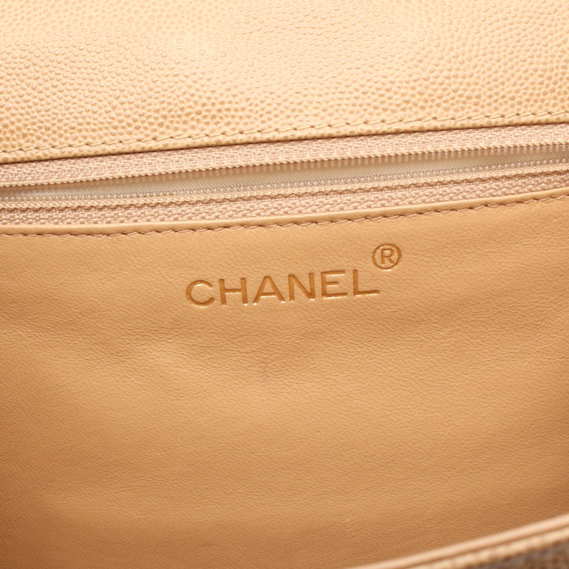 ココマーク ツイストハンドル ショルダーバッグ キャビアスキン ベージュ ゴールド金具 シャネル バッグ CHANEL