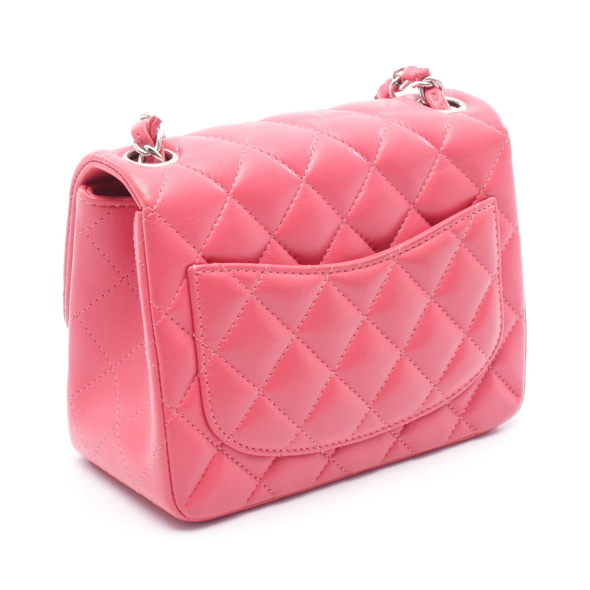 ミニマトラッセ チェーンショルダーバッグ レザー ピンク シルバー金具 シャネル バッグ CHANEL